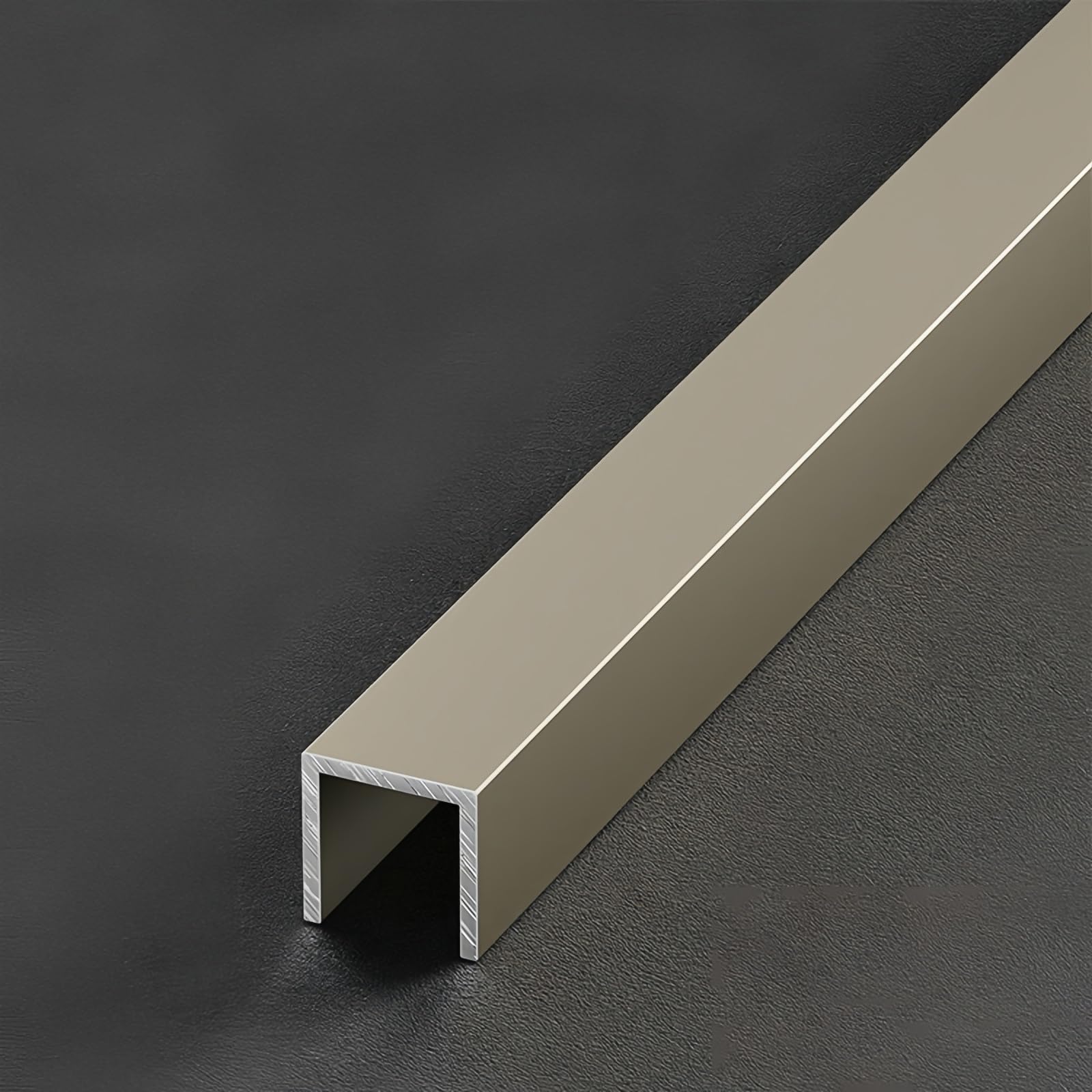 Coayuou Edge Trim 100cm* 3 Pcs Metal Edge Protector Aluminium Channel U Profile Perfect For Protecting And Decorating Edges Of Countertops, Shelves, And More Rust-Resistant(Champagne,10 * 60mm)