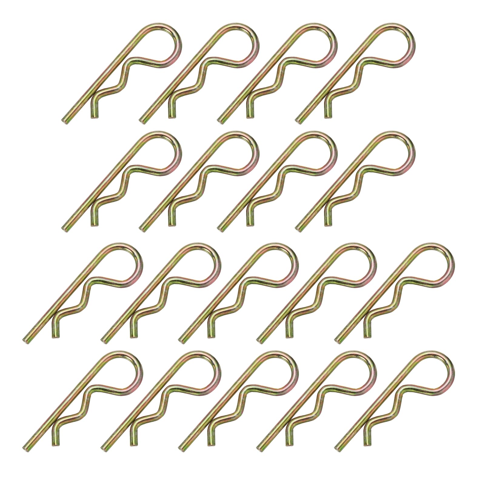 PATIKIL Pasadores de aleta M5 x 90 mm, 8 clips R resistentes, pasadores de acero con resorte, clip de enganche para bloqueo de remolque, cortacésped, tractor, carritos y camiones