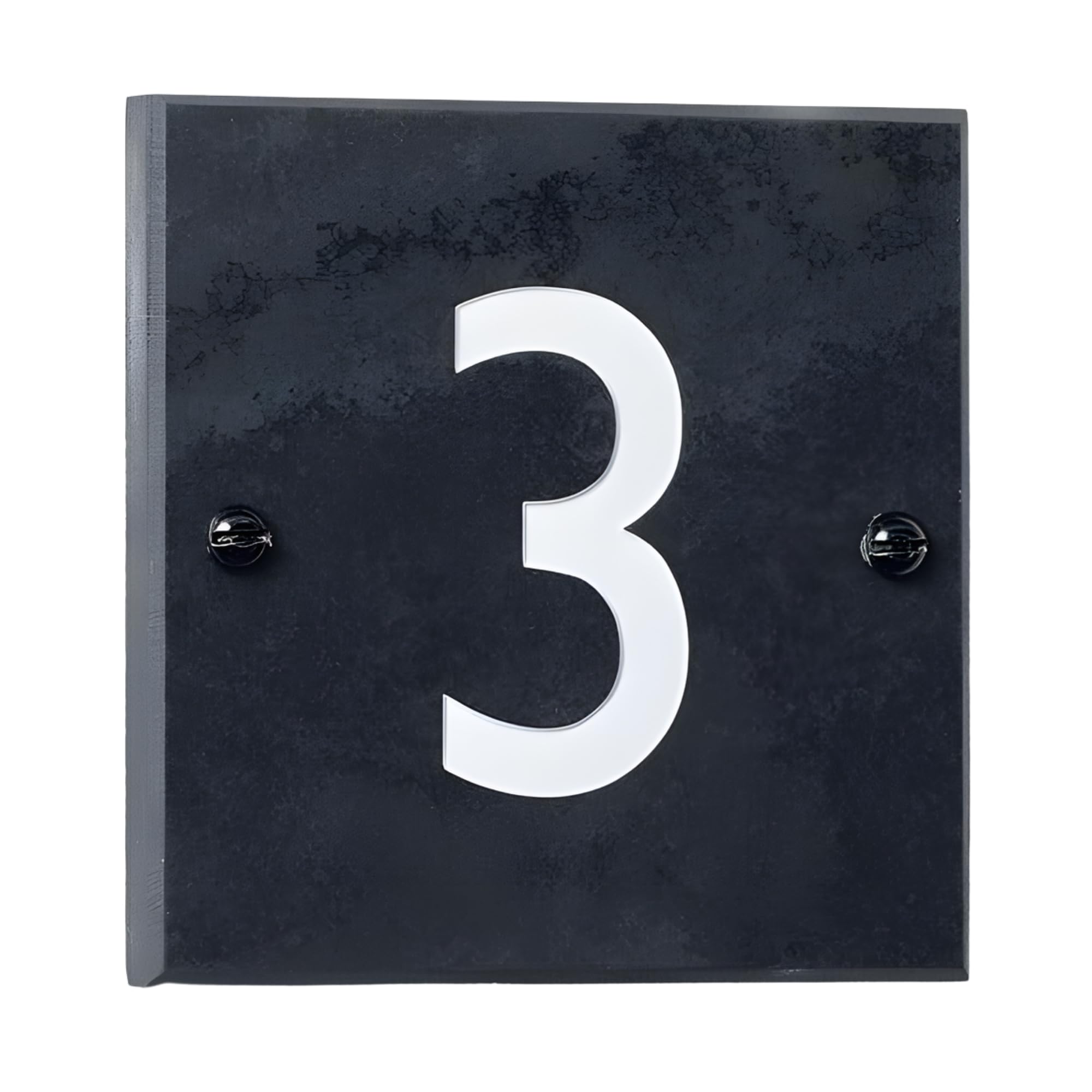 Engraved Slate House Sign | 10x10cm Grey House Number Plaques | Personalised Home and Door Number Plaques NOT PRINTED, Easy Install House Signs for Outside, HOUSE SIGNS DIRECT โ image 1
