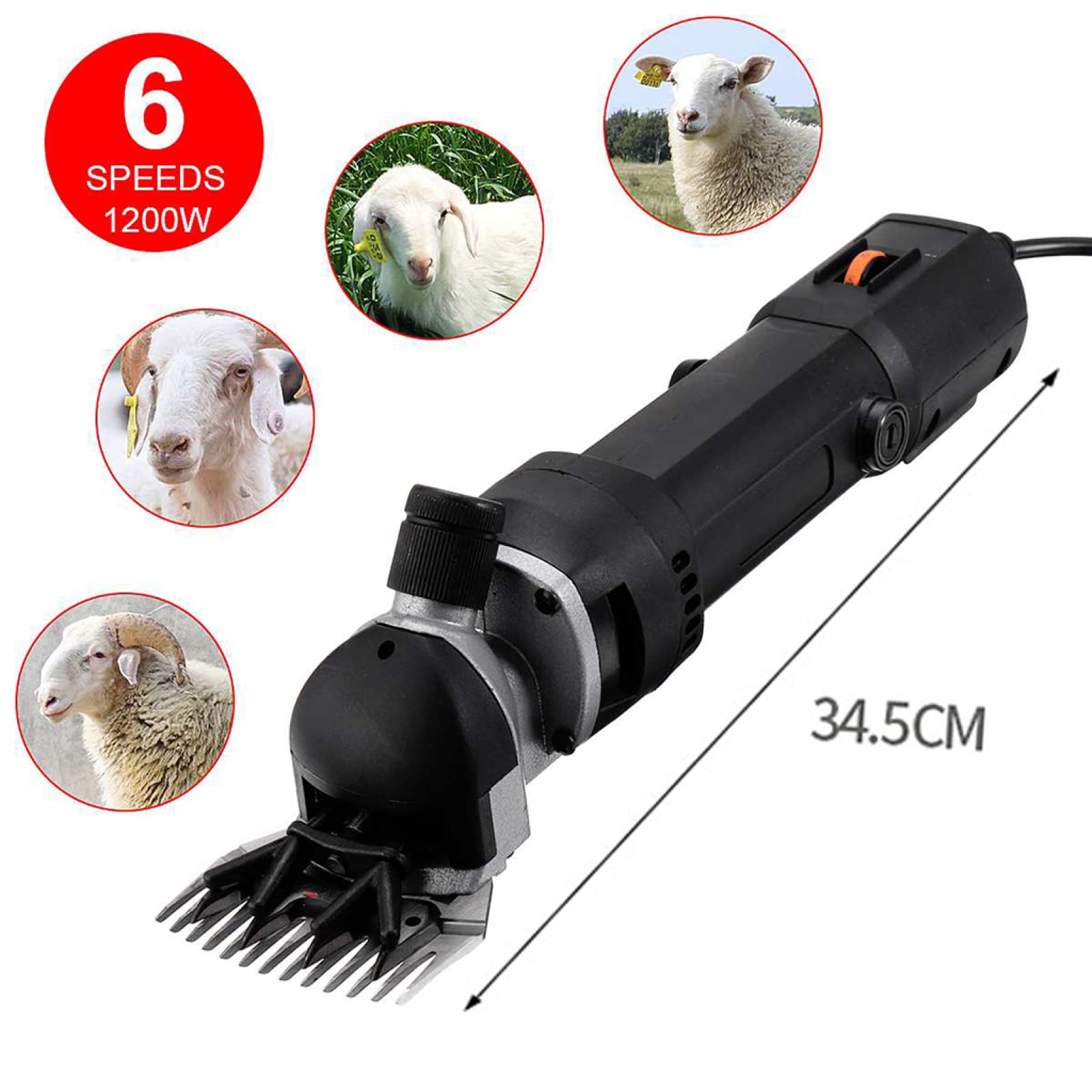 Cesoie elettriche, tosatrice professionale per pecore da 1200 w, tosatrice grande e pesante con controllo a 6 velocità, tosatrici elettriche per toelettatura per pecore alpaca lama