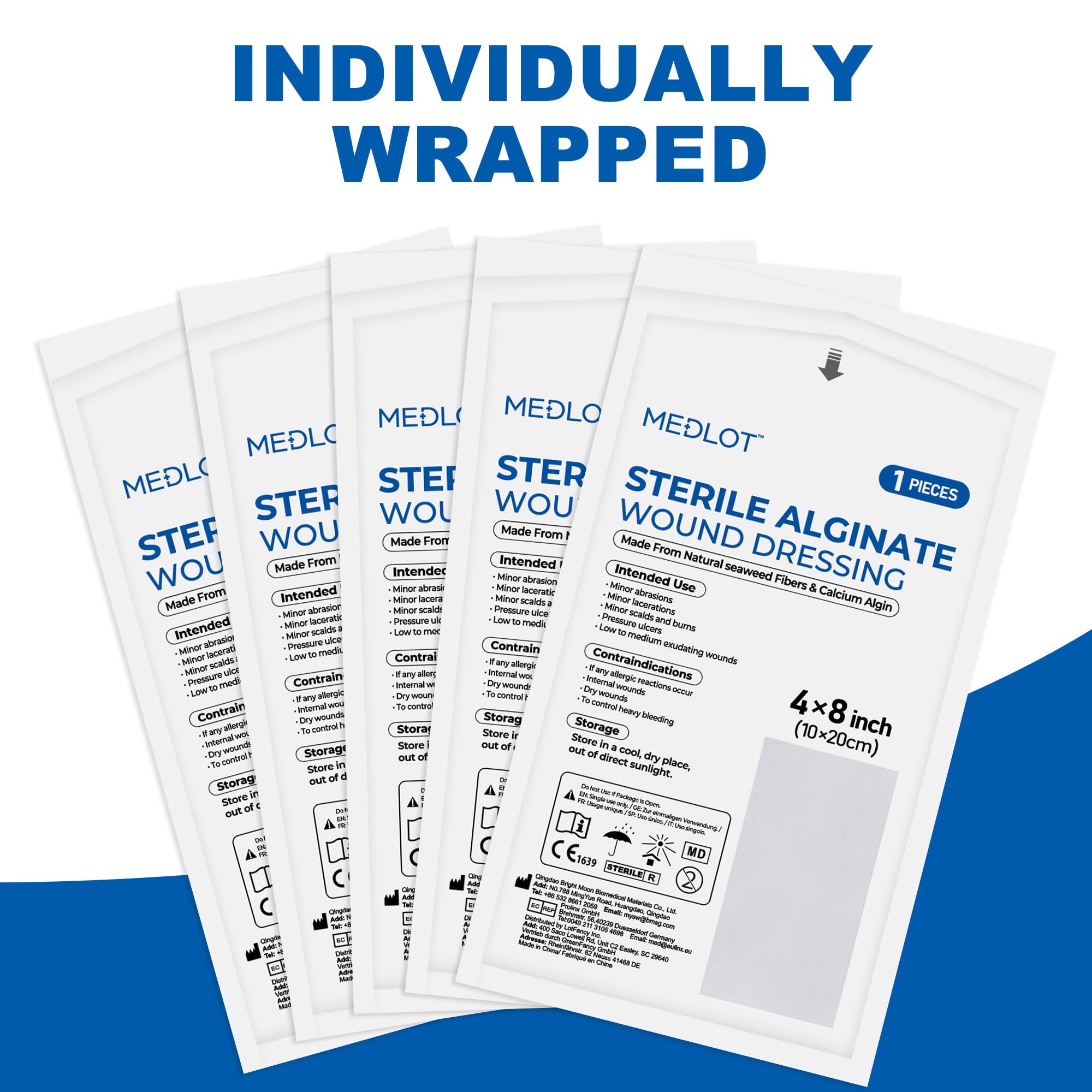 LotFancy Calcium Alginate Wound Dressing, Sterile 4”x8” 10 Pads, Nonstick — Amazon image 10