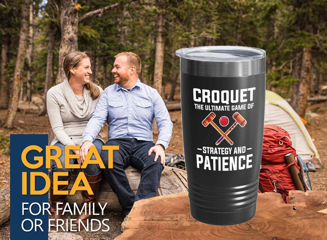 Croquet Black Edition Viking Tumbler 20oz - Croquet: the ultimate - Tennis Racquetball Outdoor Game Netball Softball For Sport Lover