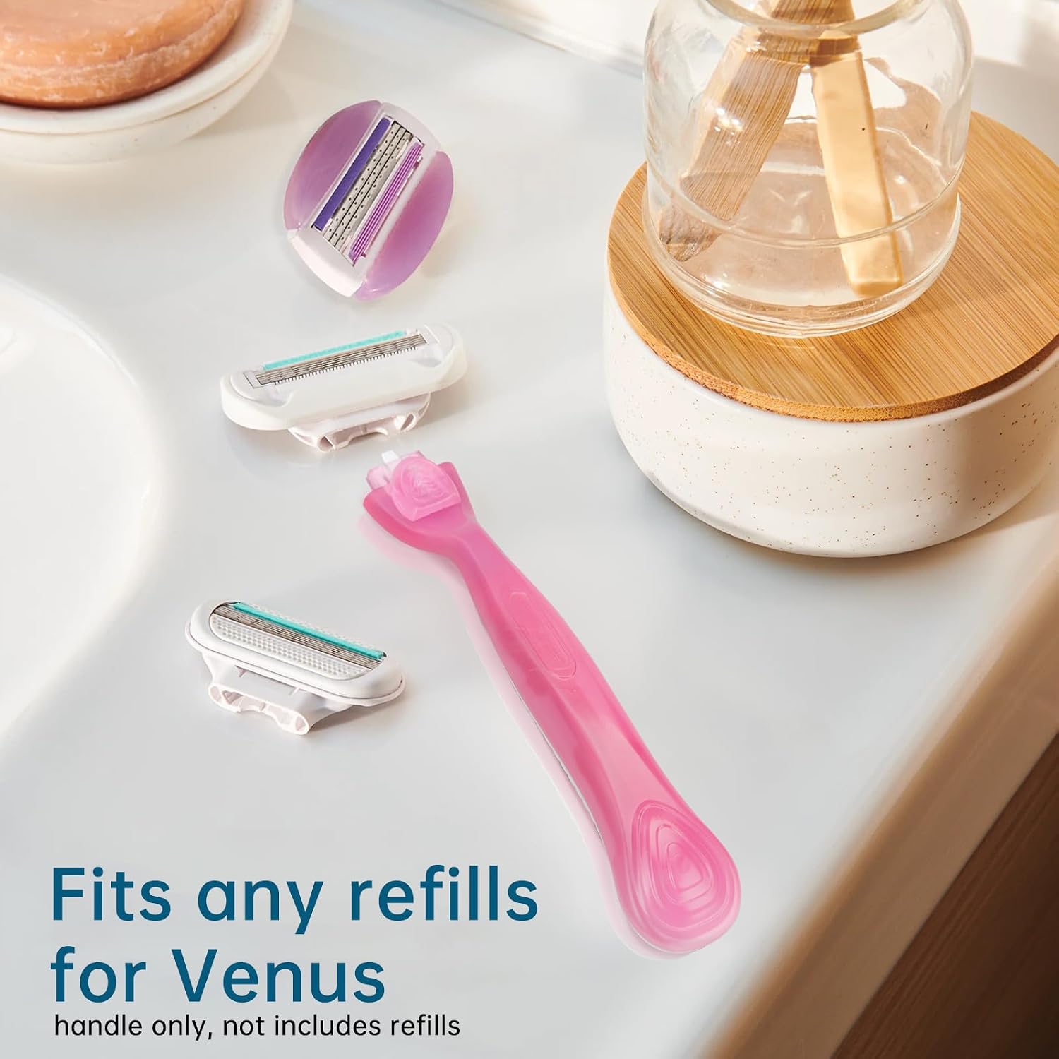 TEITEAI 2 Pack Replacement Razor Handle Compatible with Venus only (Red) image 4