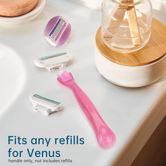 TEITEAI 2 Pack Replacement Razor Handle Compatible with Venus only (Red)
