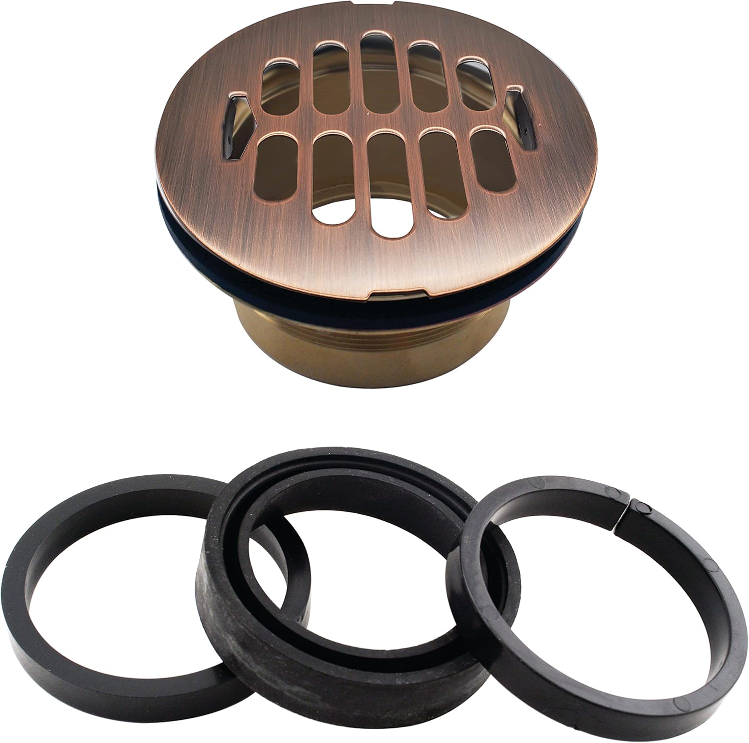 Westbrass D206B-LAS-05 4-1/2" OD Swedge-Lock Shower Drain Body with Grid Cover Plate, Polished Nickel