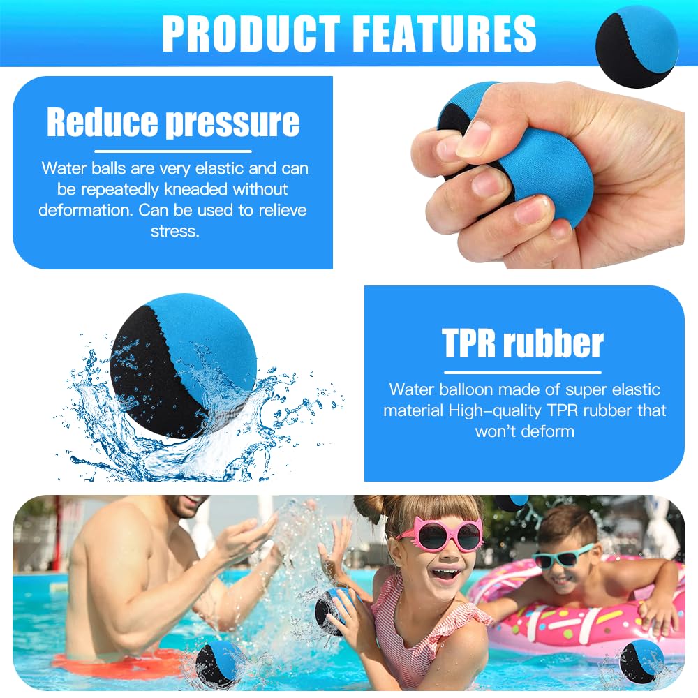 Lot De 3 Balles Rebondissantes D'eau Réutilisables – Flottent Et Rebondissent, Pour Piscine, Plage, Jardin, Enfants Et Adultes