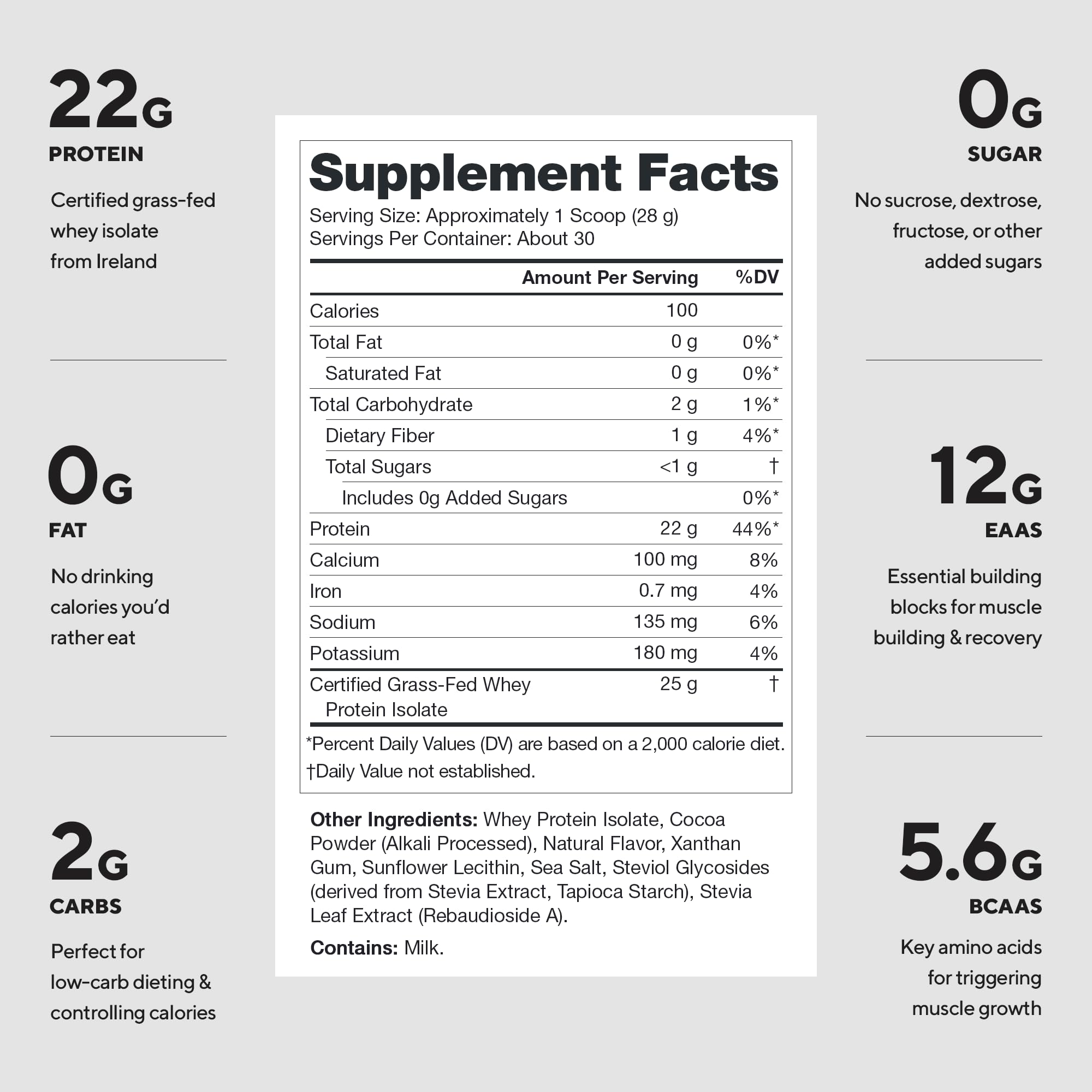 Legion Whey+ Protein Isolate Grass Fed, Chocolate, 30 Servings — Amazon image 2