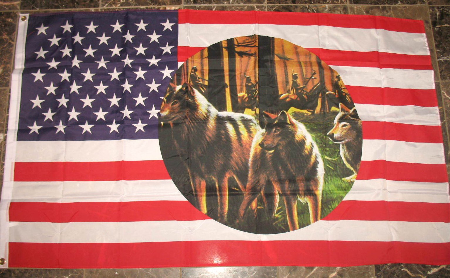 American Flag With Wolves 650x650