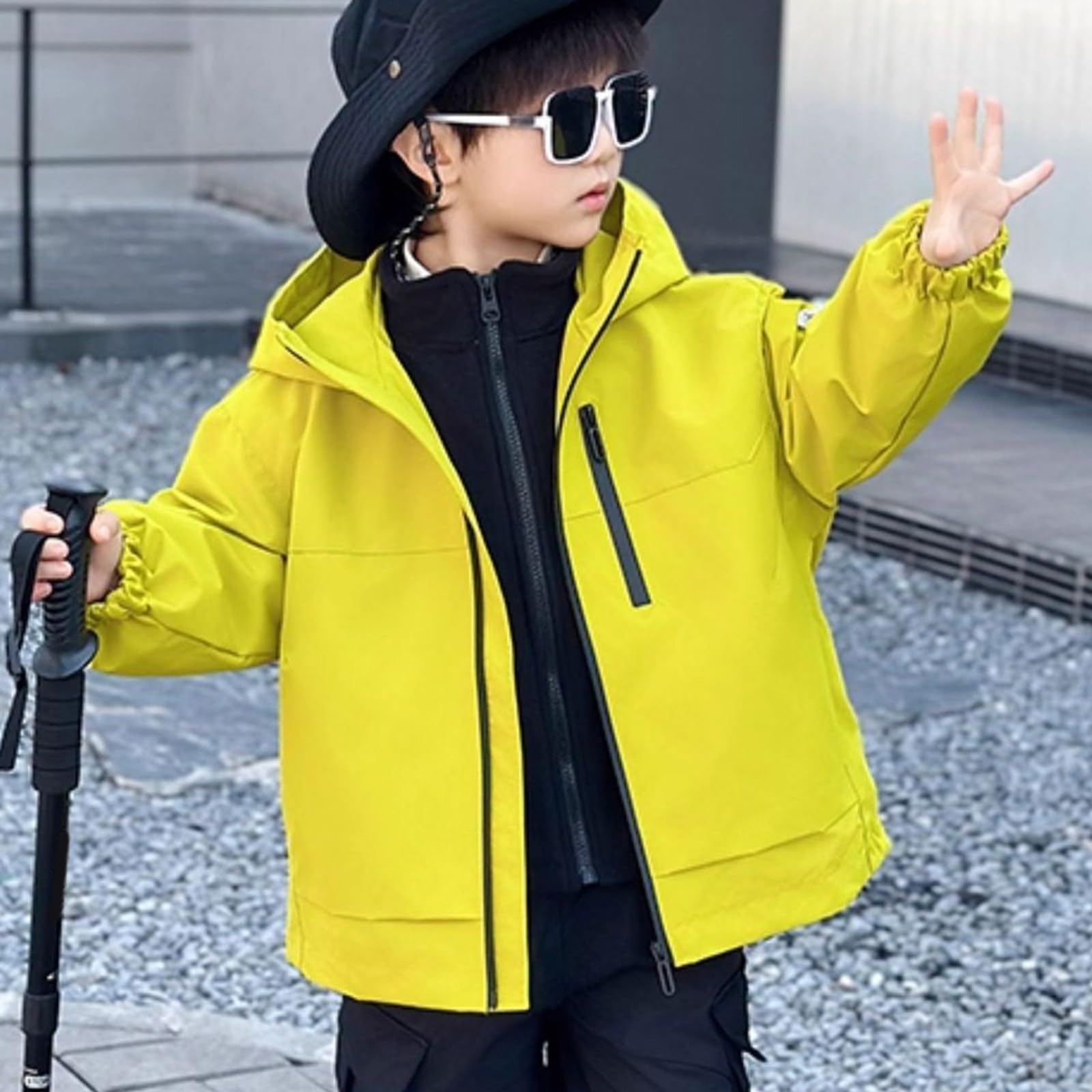 Giacca a vento per bambini Giacca a vento per ragazzi Casual Scuola Antivento Cappotto con cappuccio Escursionismo all'aperto Giacca Calda Classica Giacca