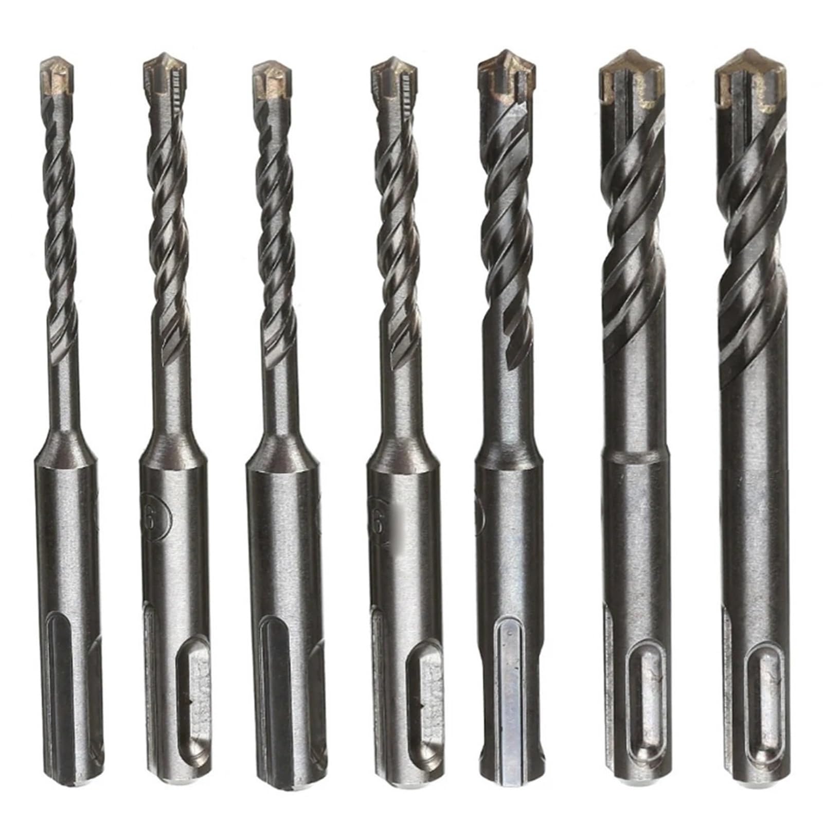 7-częściowy zestaw wierteł udarowych — bity węglikowe o długości 110 mm — średnica 4–12 mm