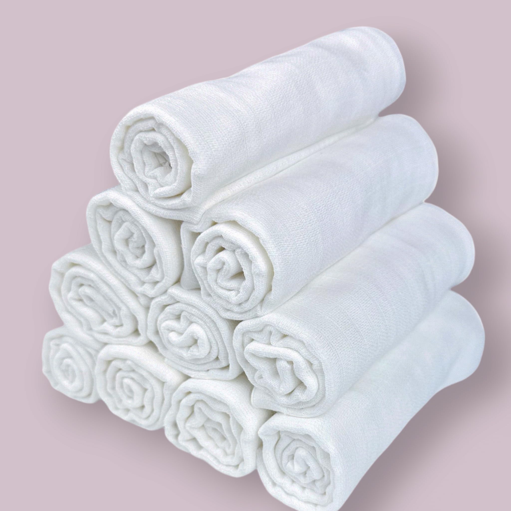 PLUMERI Mullwindeln 70x80 cm Baby, 20er Set, Weiß – Stoffwindeln, Spucktücher & Mulltücher aus 100% Baumwolle, Oeko-TEX Zertifiziert, atmungsaktiver Vorratspack