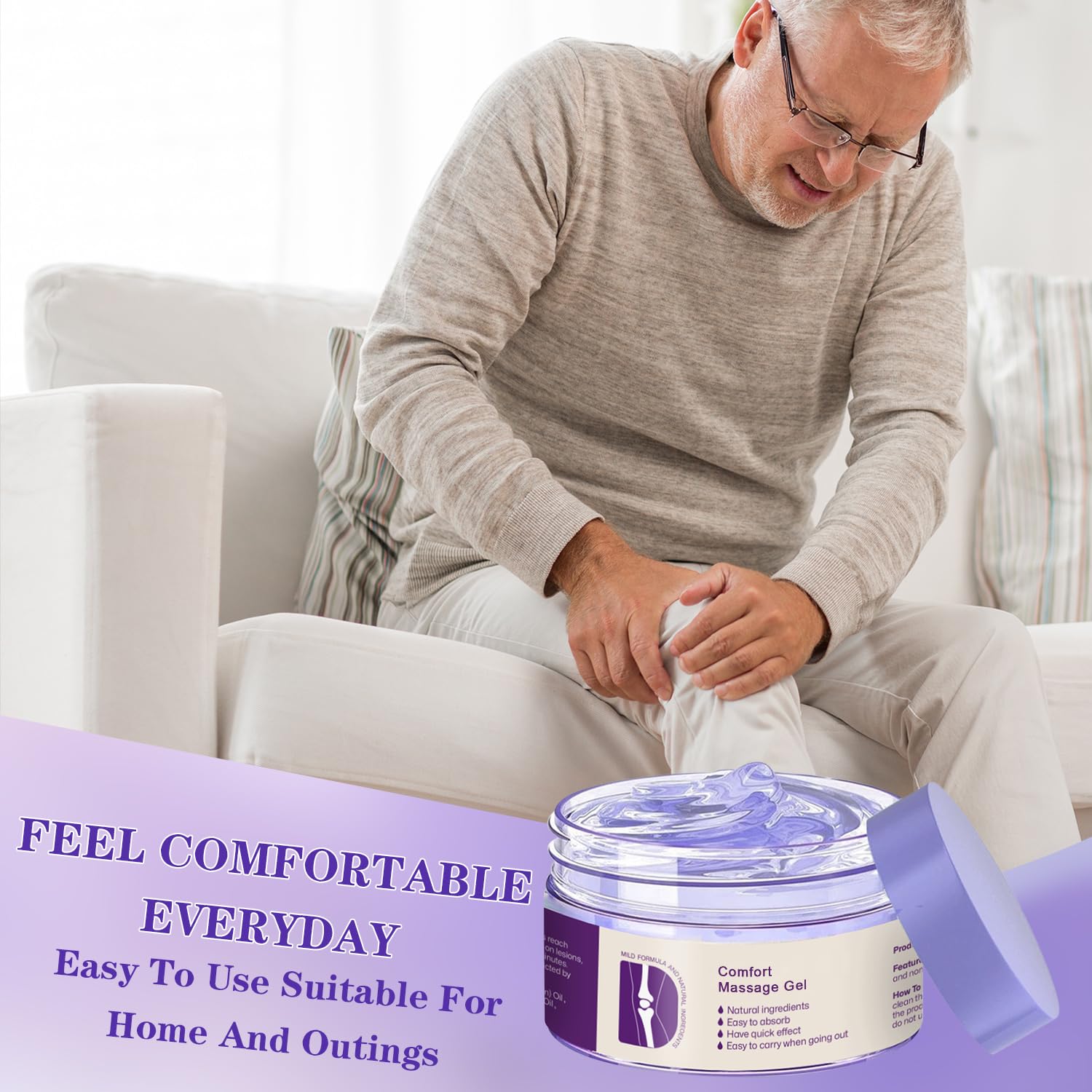 Kresin Joint Comfort Gel, Kresin Joint Comfort Purple Gel, for Neck, Back, Knees, Lumbar, and Feet, Absorb Quickly, 1PC, Mauve — Amazon image 5