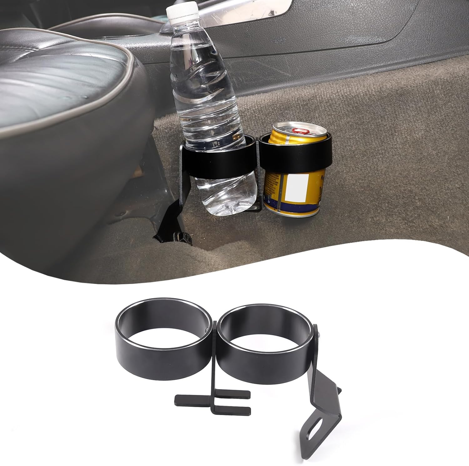 Lcojicep The Cup Holder Under The car Passenger seat is Compatible with Hummer H3 2005-2009, and The Side Drink Holder of The Aluminum Alloy Console can Place soda cans, Water Bottles, Coffee, etc.