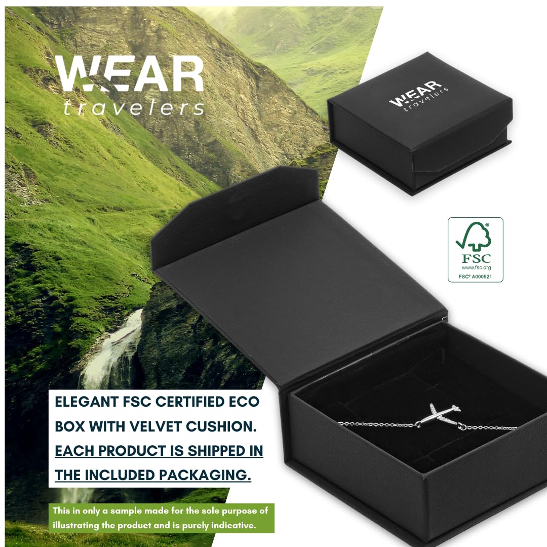 WearTravelers Collana Aereo e Infinito in argento 925 con zirconi - Idea Regalo per Donna Viaggiatrice - Prodotto Made in Italy - Modello Sidney