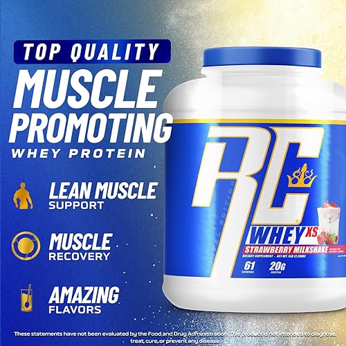Miniatura 3 de Ronnie Coleman Signature Series Whey XS Proteína en polvo, mezcla de batido preentrenamiento para apoyo muscular magro, suplemento bajo en azúcar