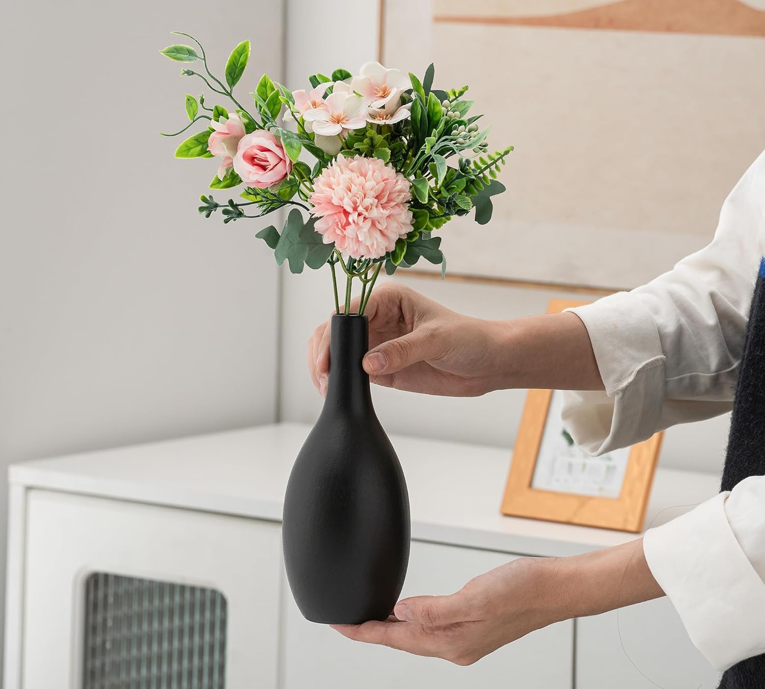 Modern Ceramic Vase Set, Decorative Vases for Home Shelf Decor, 4 Piece Collection - Image 7