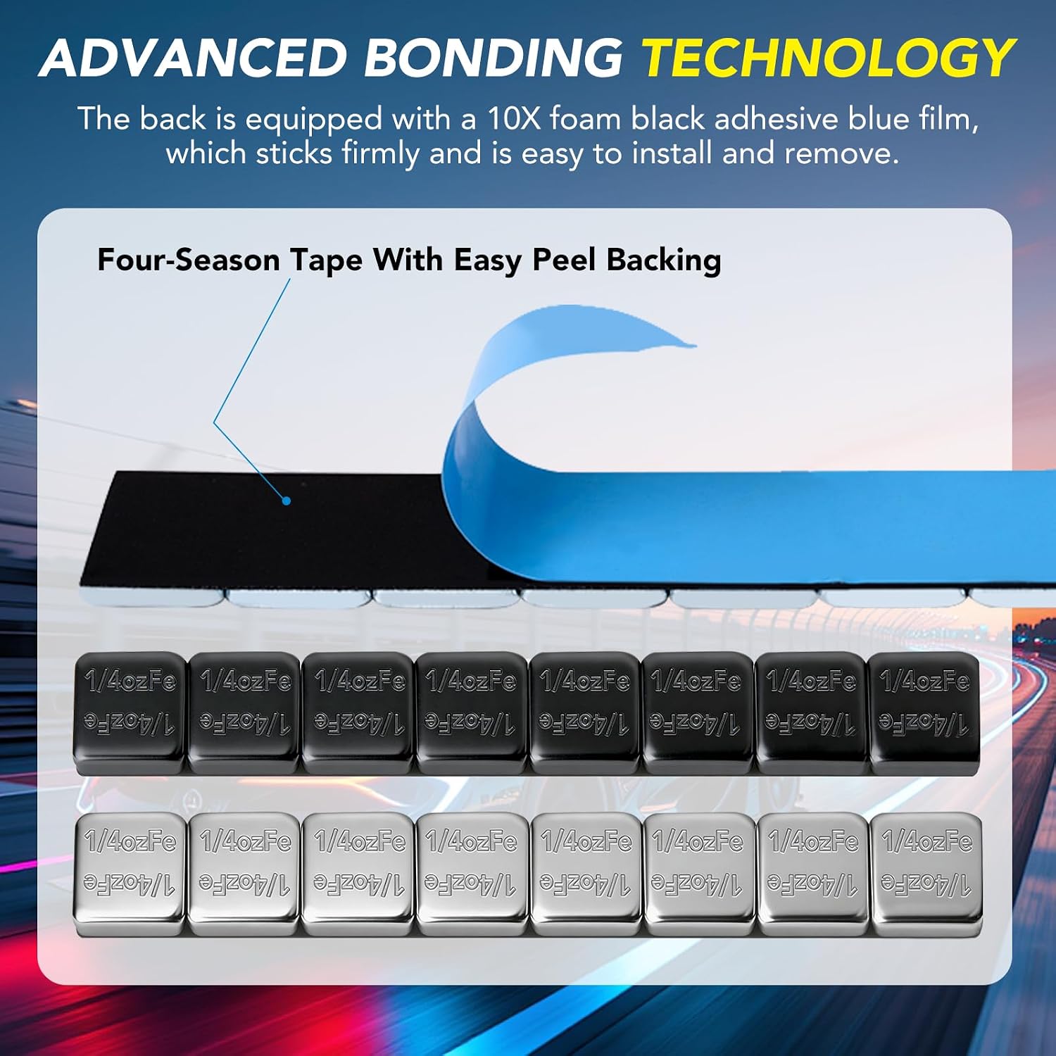 Adhesive Stick on Wheel Weights, 1/4oz, 1120pcs, 17.5lb, Silver, Galvanized Tire Weights for Cars, Trucks, SUVs, Motorcycles, Low Profile
