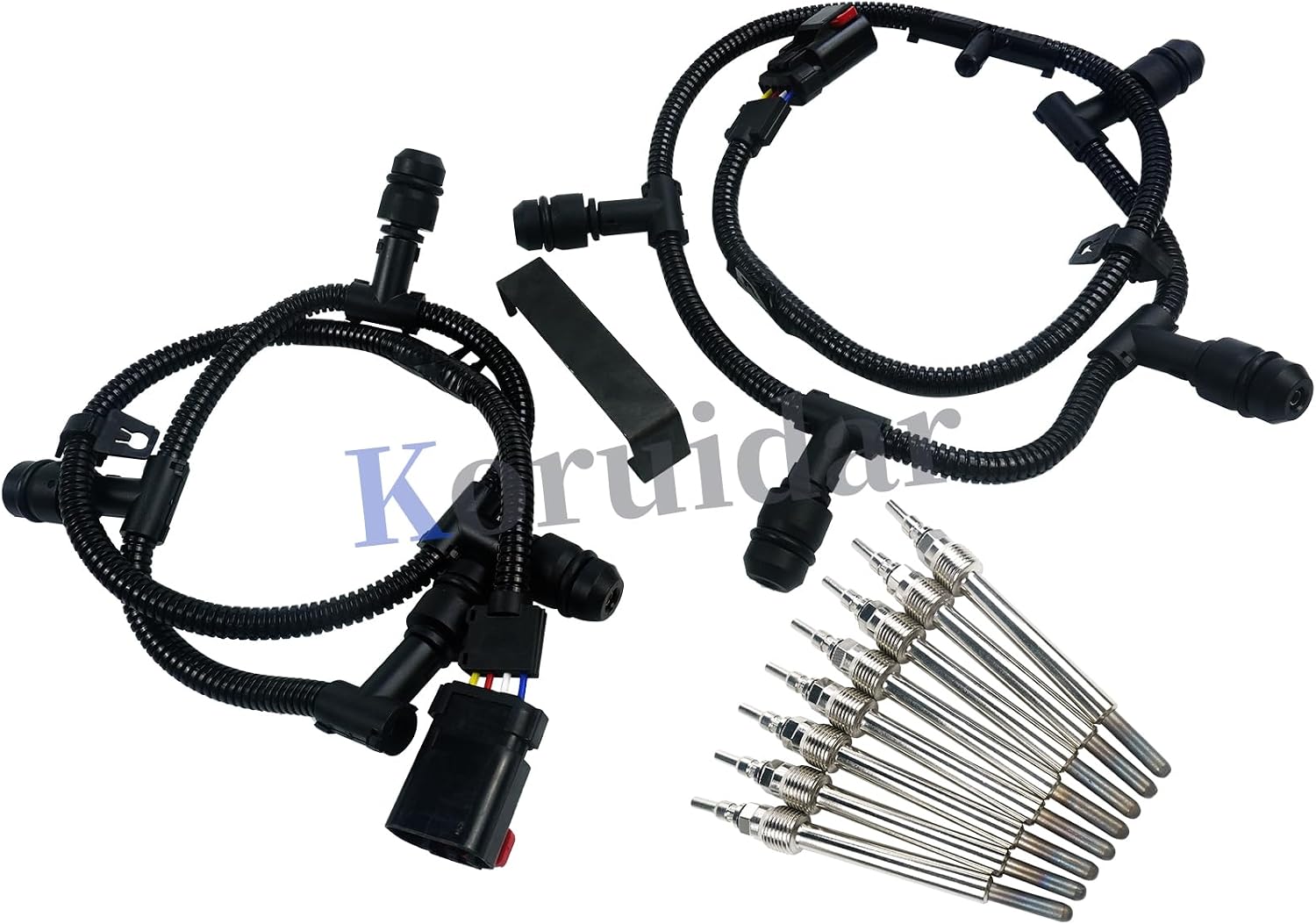 4C3Z12A342AA+4C2Z12A690AB Glow Plug Wiring Harness Assembly Compatible with Ford Excursion F-250 F-350 F-450 F-550 Super Duty 6.0L 2004-2010