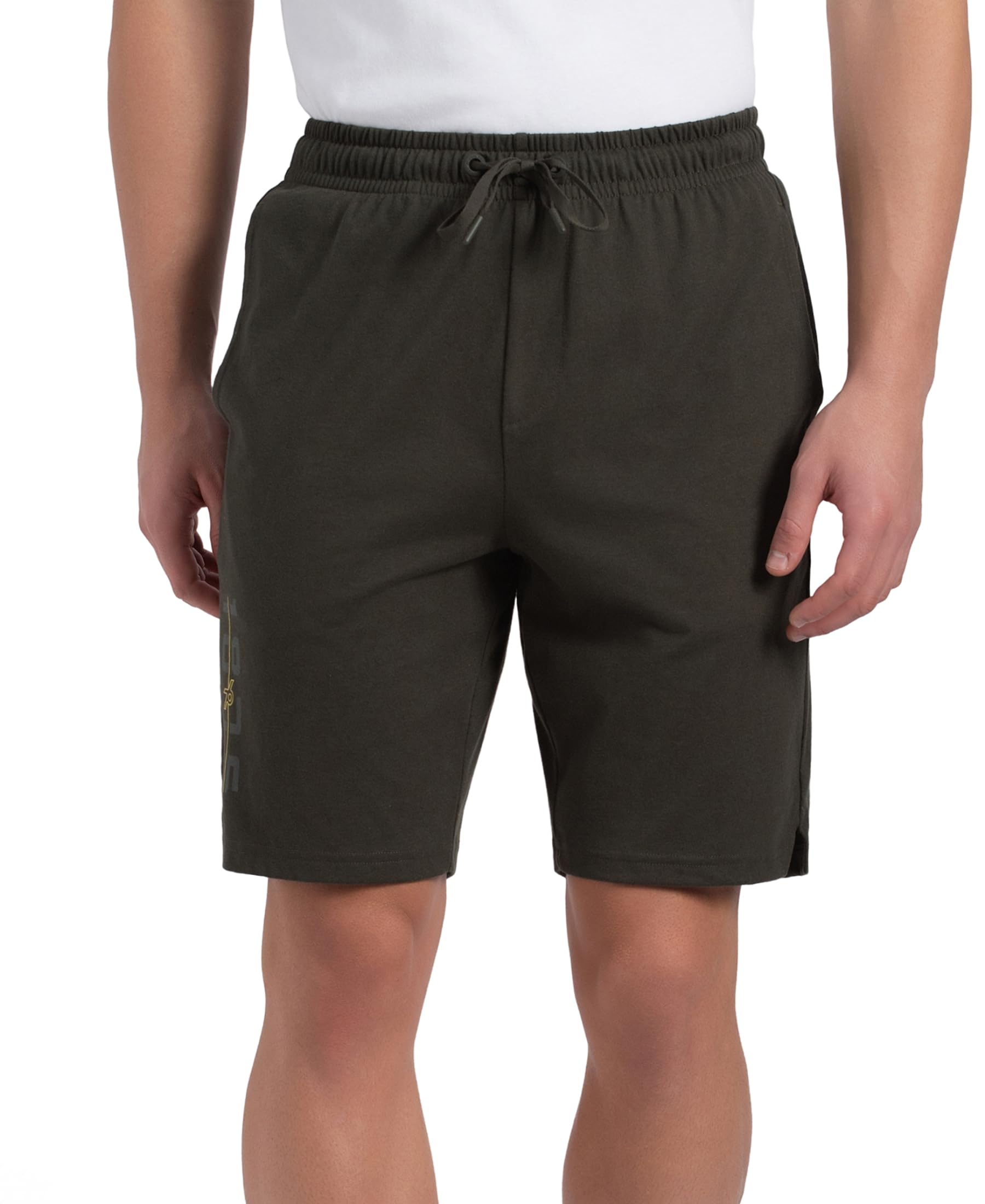 AM12 Men's Super Combed Cotton Straight Fit Shorts with Side Pockets_Olive_L