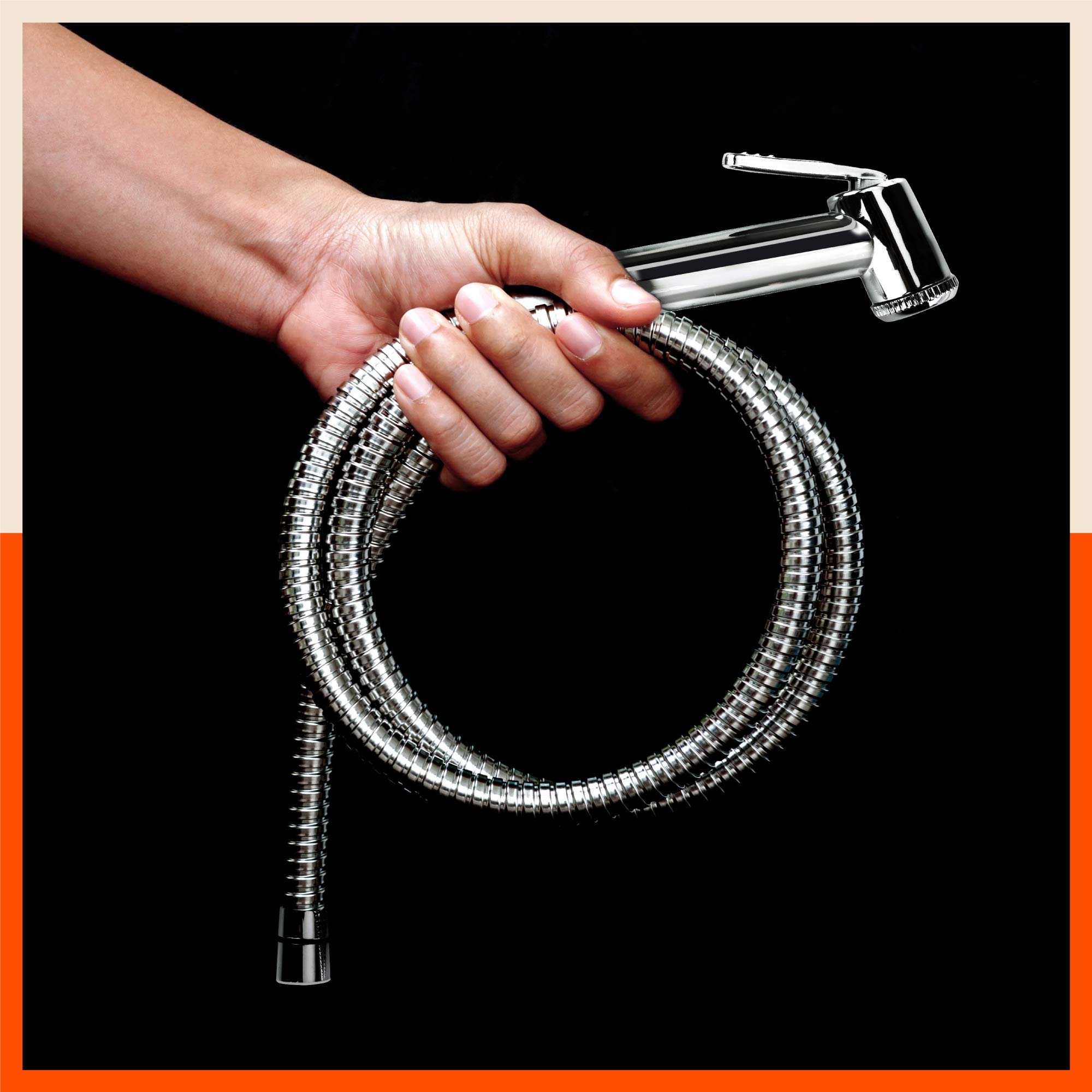 Aquila by Bathla - Figo Handheld Health Faucet/Bidet Spray with Flexible Metallic Hose and Wall Mounted Holder for Home | Increases Pressure with Less Water Consumption (B08T9NZM1S) Amazon Price History, Amazon Price Tracker