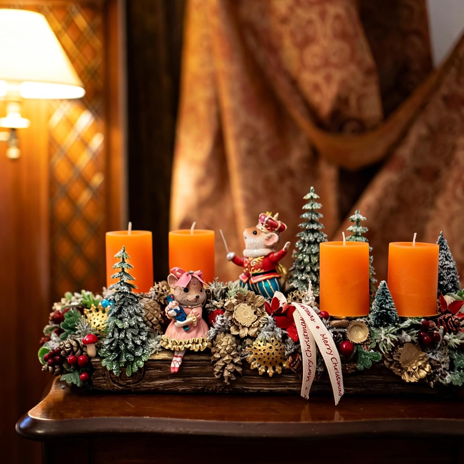 Set of 6 Unscented dripless 2.75x4 Inch Orange Pillar Candles