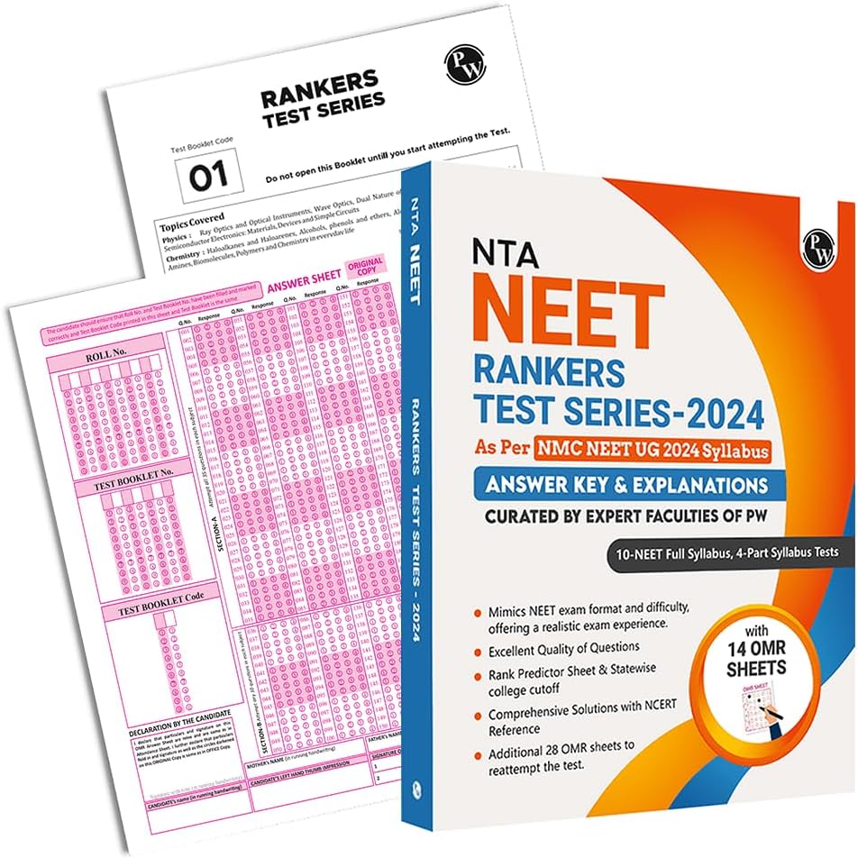 PW NTA NEET Rankers Test Series - 2024 Based on the New Syllabus by NMC | 10 Full Syllabus + 4 Part Syllabus (Class 11th & 12th) | OMR Sheet, Detailed Solutions, Rank Predictor, State-wise College Cut-off