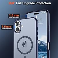 Vista 53 de SUPFINE - Funda magnética para iPhone 13 Pro Max (compatible con MagSafe), (protección contra caídas de grado militar de 10 pies), delgada, Negro