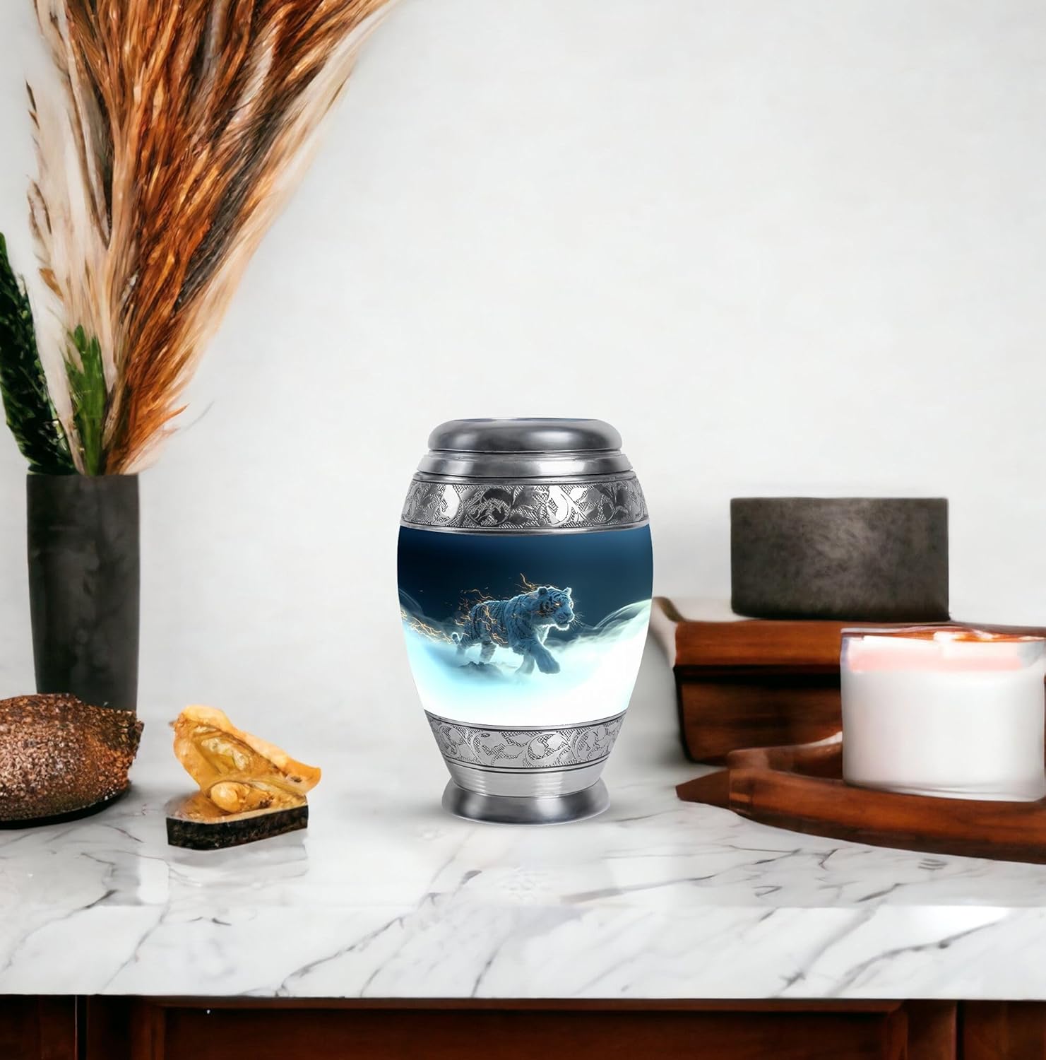 Tiger Urn - Mini Urns - Human Cremation Urns - Urns for Human Ashes Adult Female - Urn for Ashes Adult Male - (3 inch Pack of 1)