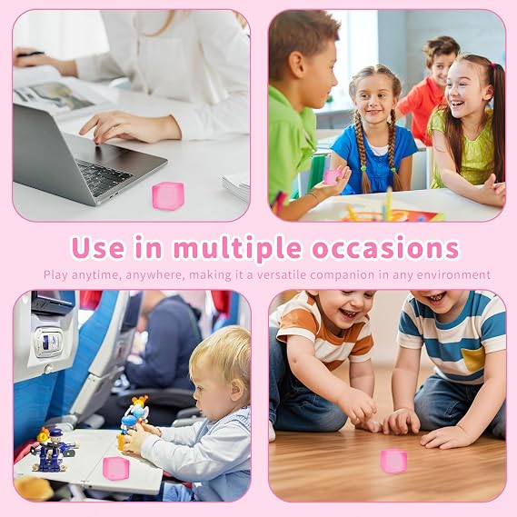 Nices Cubes Squeeze Toys Taba Squishy Squishy Cubes Ice Cube Fidget Toy Sensory Fidget Toys Stress Cube Anxiety Relief for Kids and Adults Small Blue (pink)