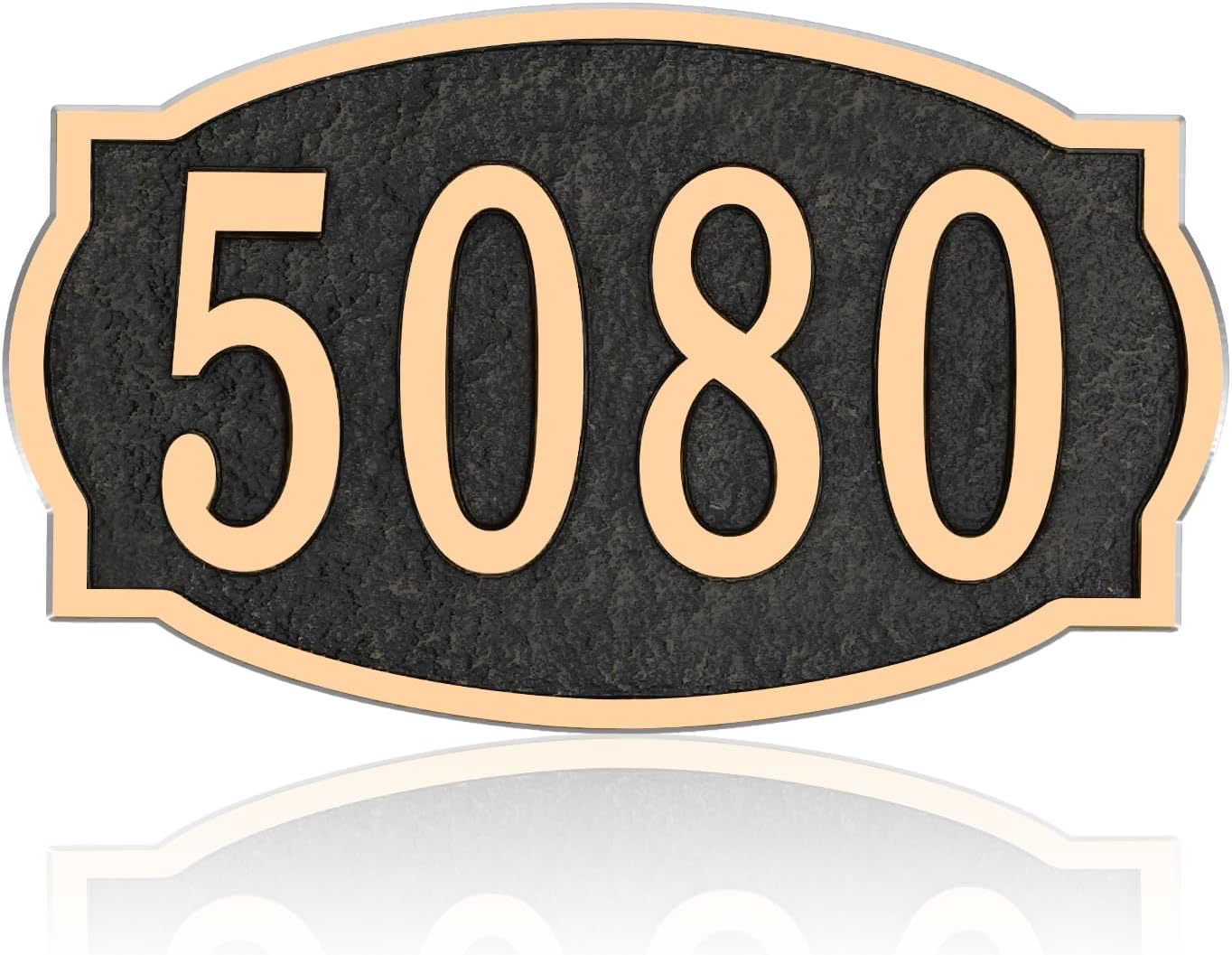 Address Plaque Handmade - Personalized Address Sign,House Number Sign Plaque,House Address Numbers for Outside House,Fence,Drive Way,Apartment 1/4‘’ Thick Metal 911 Visibility US Forge 10'' x 6''(Rose Gold)