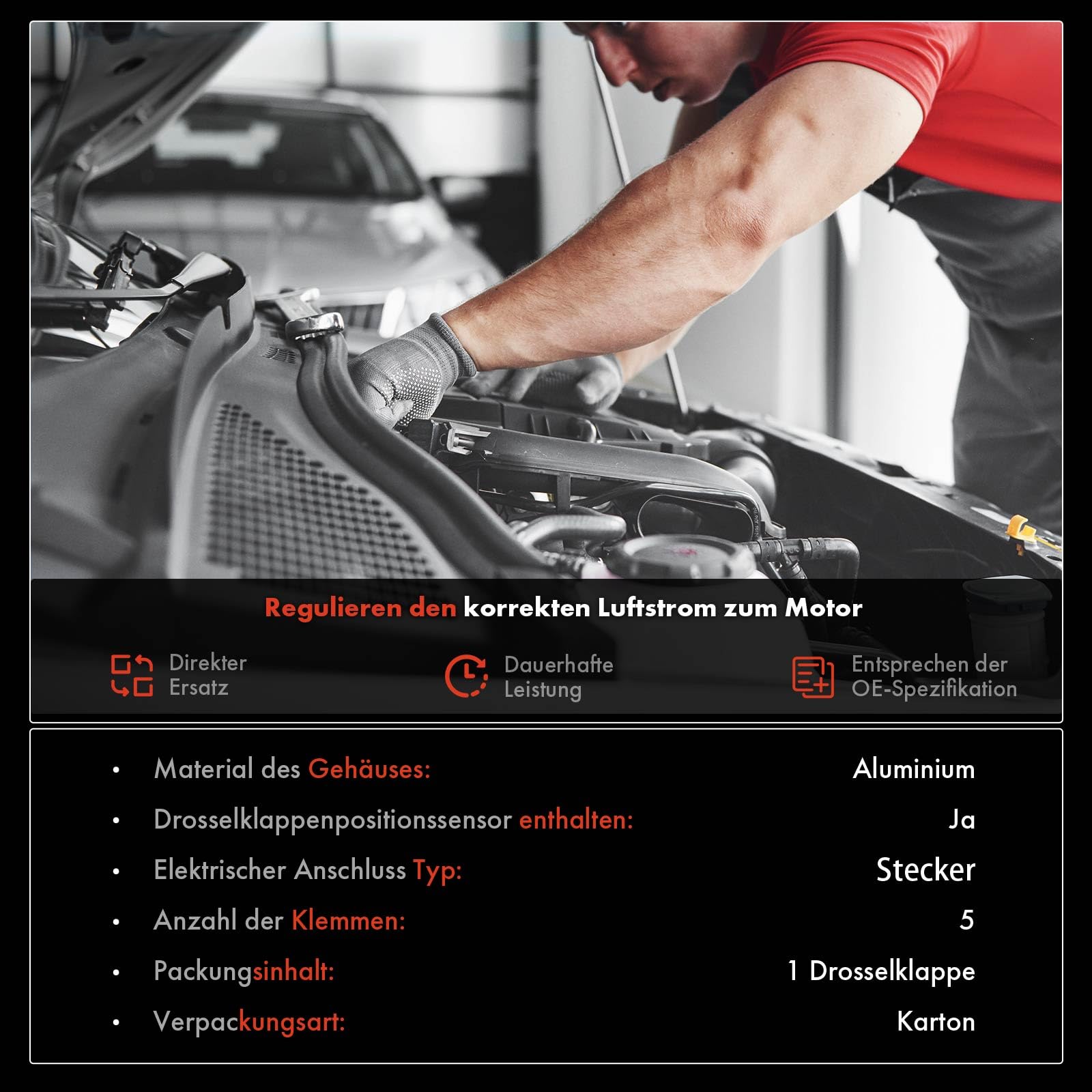 Frankberg Drosselklappenstutzen Kompatibel mit i10 BA IA PA 1.0L 1.2L 2008-2017 Picanto JA TA 1.0L 1.2L 2011-Heute i20 GB IB PB PBT 1.2L 2008-Heute Rio III UB Replace# 3510004200