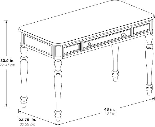Miniatura 5 de OSP Home Furnishings Country Meadows - Escritorio de 48 pulgadas con cajón, color gris plantación