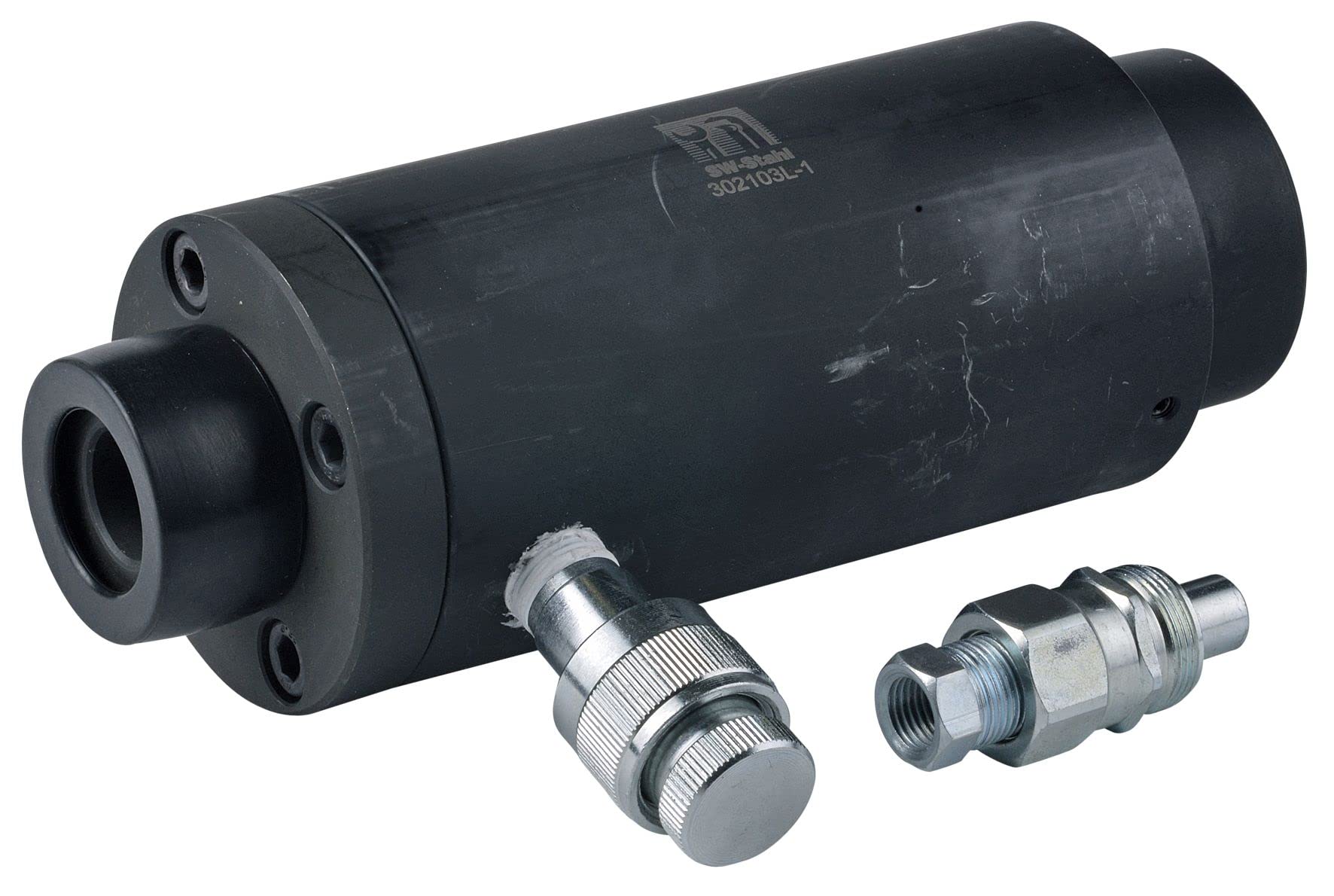 SW-Stahl 302103L-1 Cilindro Idraulico - Pistone per Estrattori 301051L | Include Piastra di Pressione con 8 Fori Laterali e Secondari, Compatibile con Sistema 301051L, Componente di Ricambio