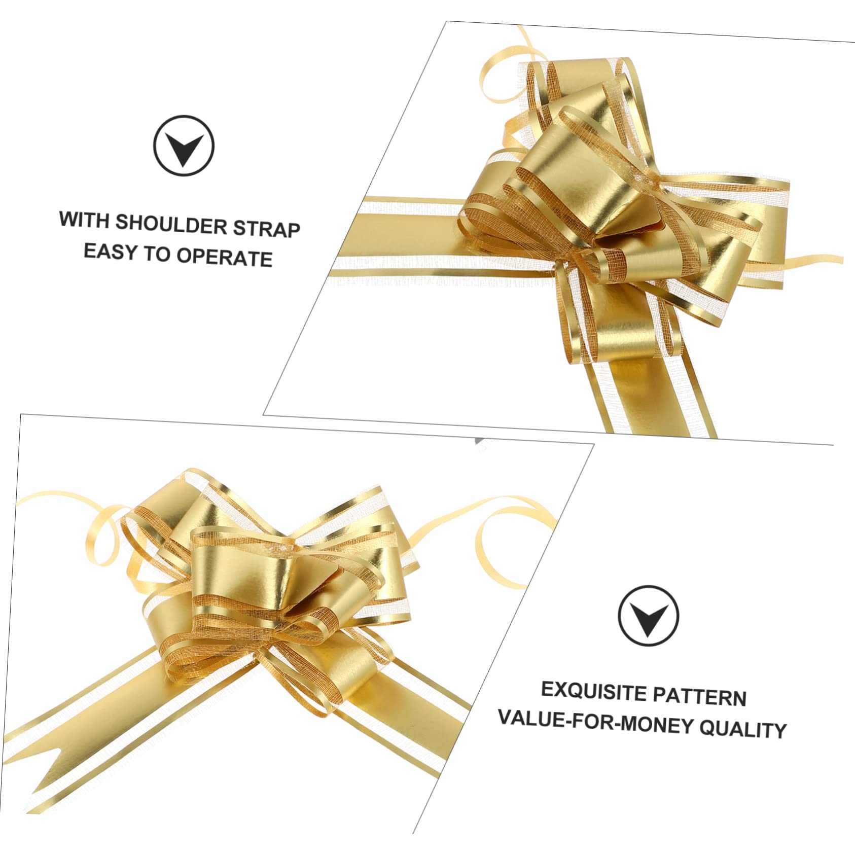 FRCOLOR 90stücke Pull Ribbon Bowknoten Dekoration Gold Rot Silber Für Geschenkverpackungen Hochzeiten Weihnachten Und Bastelprojekte