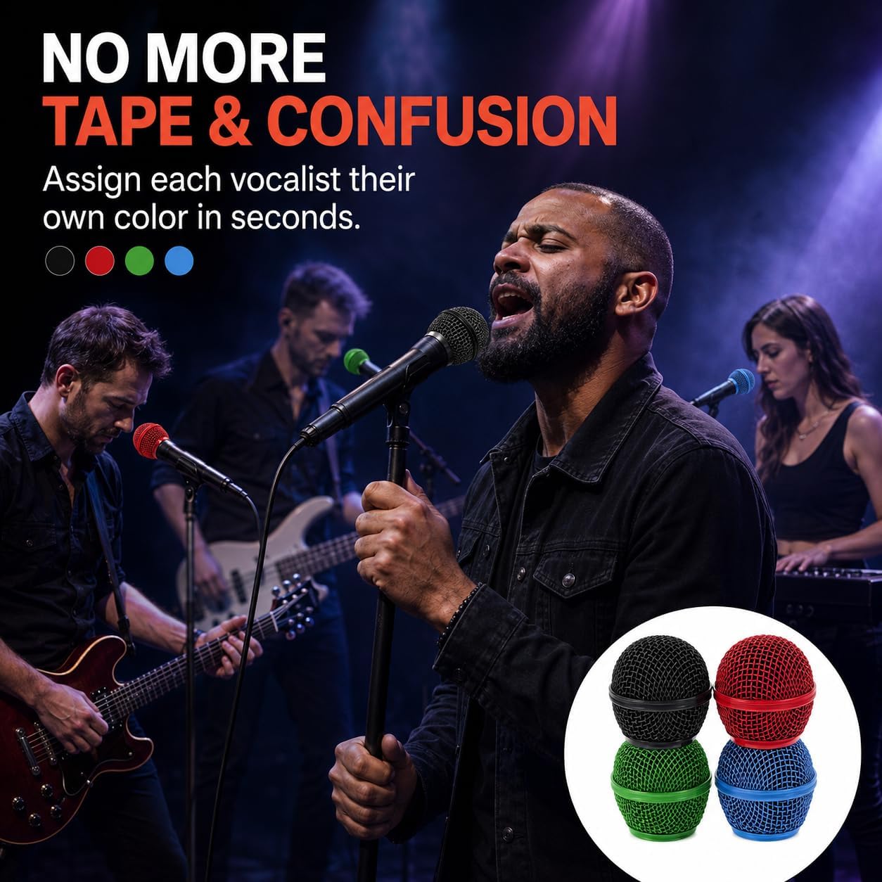 GLEAVI 4pcs Metal Mesh Microphone Grill Head: Mic Head Mesh Replacement Compatible for Shure image 5