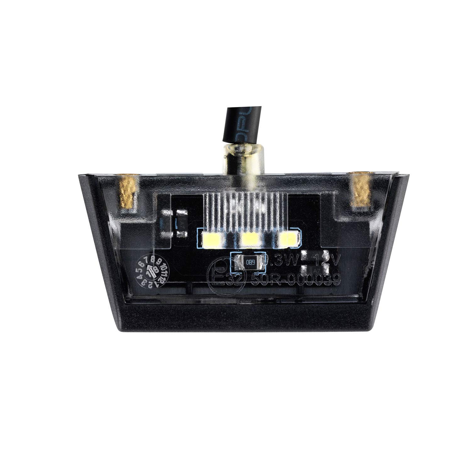 Lámpara De Matrícula Trasera Universal Negra 12V - Para Coches Clásicos Y Remolques