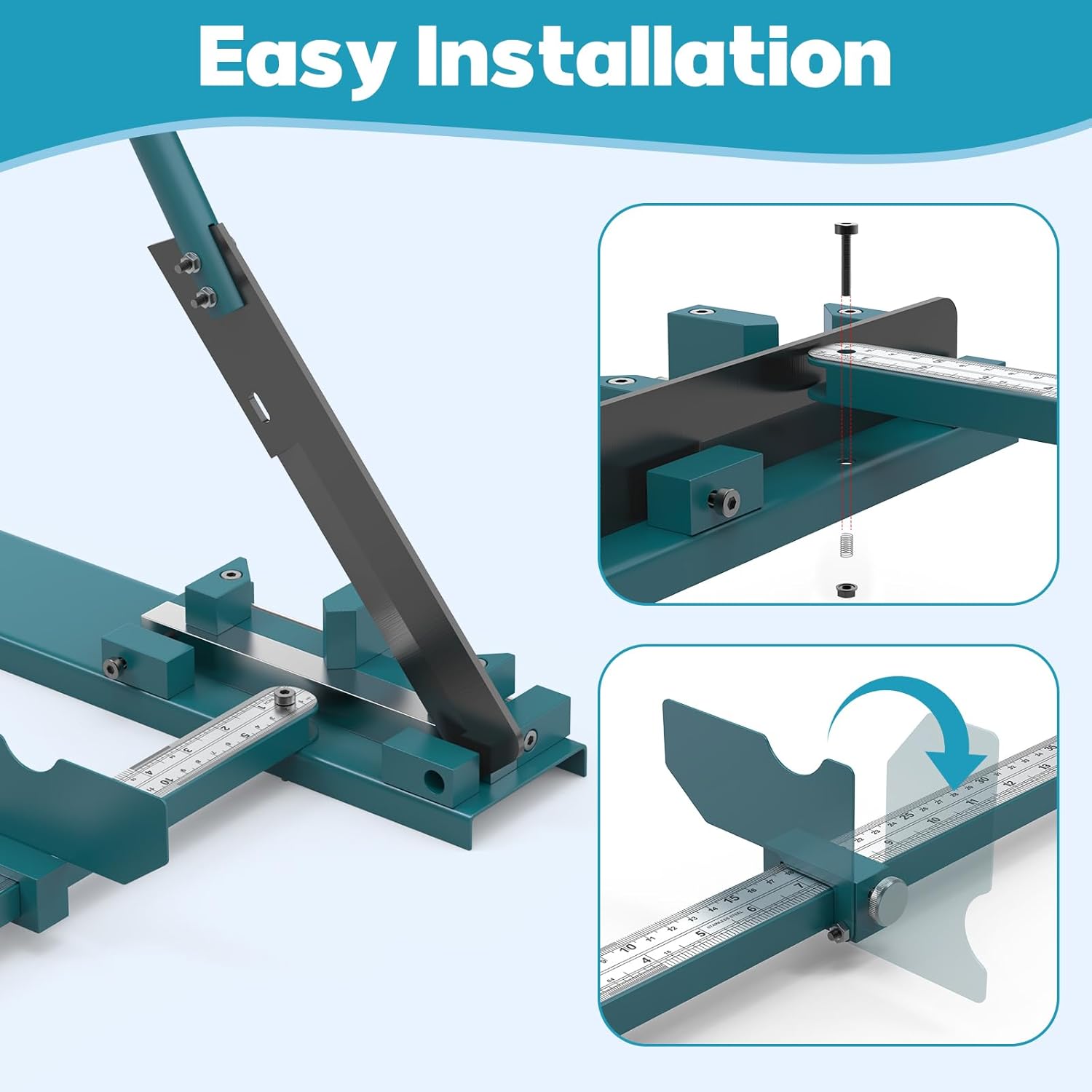 BreeRainz Wire Duct Cutter, Manual PVC Trunking Cutter Tool, Plastic Wiring Duct Cutting Machine for Open Slot Wire Duct and Cover Cutting, 45°/ 90° Angle Adjustable with Double Scale Ruler