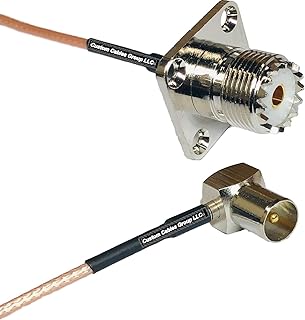 6 feet RG316 UHF Female Flange to DVB Pal Male Angle RF Pigtail Coaxial Cable