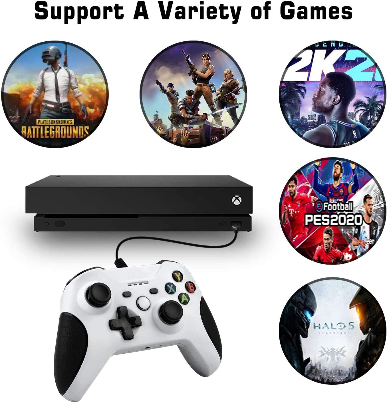 TechKen Wired Controller for Xbox One, Xbox Controller with Dual Vibration USB and 3.5mm Headphone Jack Compatible with Xbox One S/X/PC Windows