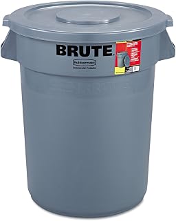 Rubbermaid Commercial RCP 8632-92 GRA Brute Container All-Inclusive, Round, Plastic, 32 gal, Gray