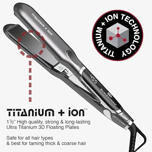 Miniatura 10 de Olivia Garden Titanio  Ion - Plancha plana profesional de titanio de alto rendimiento de 1 pulgada con alfombrilla de calor resistente al calor