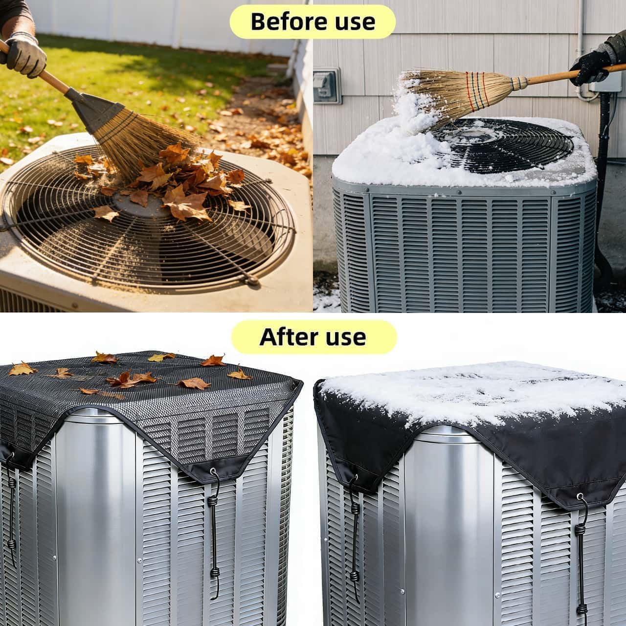 Central Air Conditioner Covers for Outside, AC Shade for Outside Unit | FeciFeco 36" x 36" Larger Mesh AC Covers for Outside Unit, Breathable AC Unit Covers Outdoor for All Season, AC Unit Shade