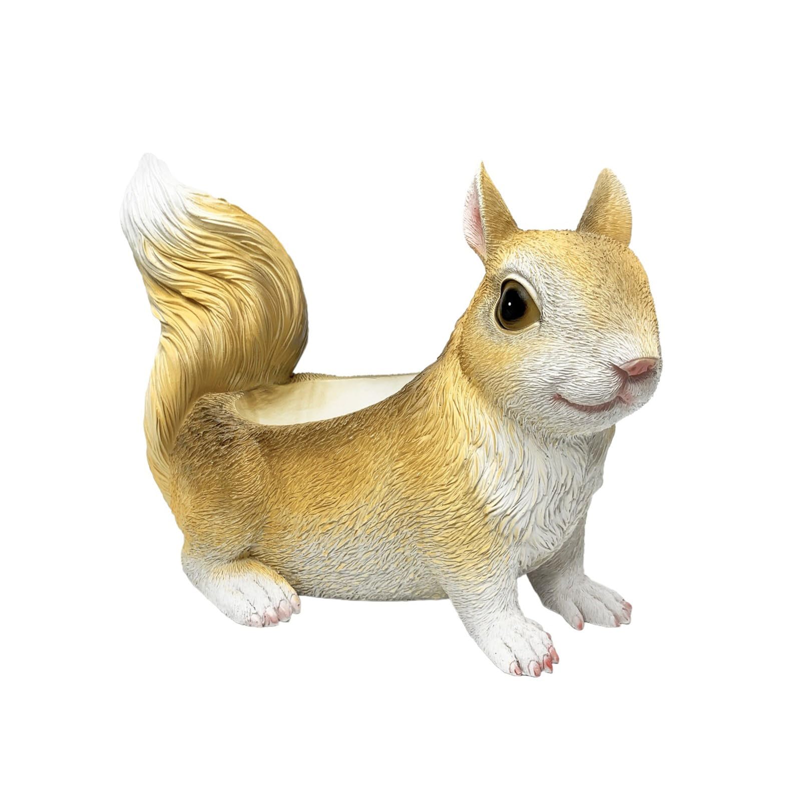 Msioytog Yellow Artistic Squirrel Themed Resin Desktop Organiser Resin Animal Figurine For Bedroom Desk Offices Living Room Fireplaces Unique Squirrel Shaped Container