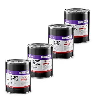 Alliance Chemical n-Propyl Alcohol - 4 x 5 Gallon Pails Denatured Alcohol Solvent for Industrial Cleaning, Coatings, and Ink Formulation