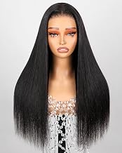 Arabella 6X6 Glueless Wigs Human Hair Pre Plucked Pre Cut+12A Real Pre Plucked Bleached Tiny Knots + 210% Density Salon-Quality Ready to Go Glueless Straight Closure Wigs Human Hair 20INCH