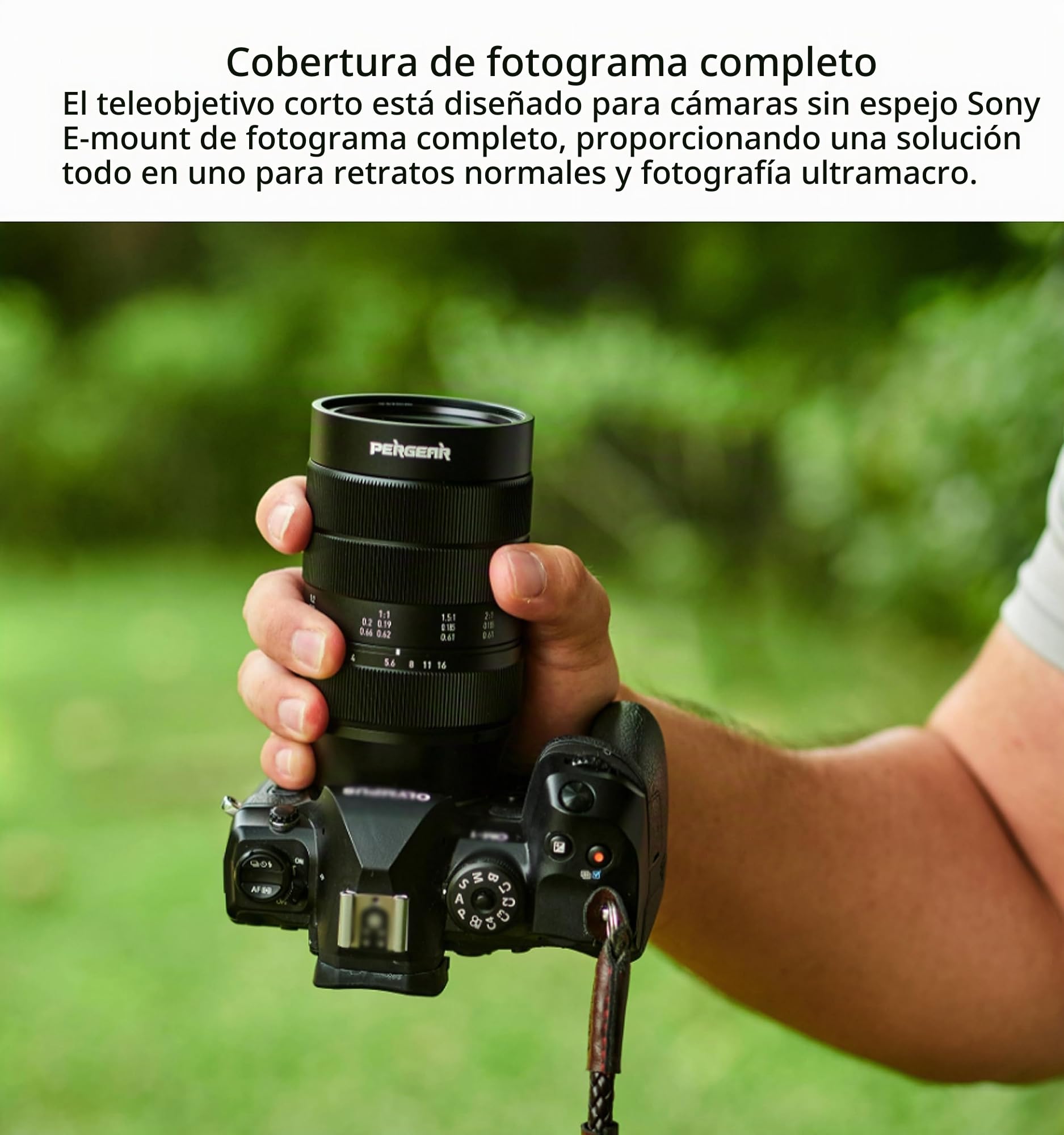 PERGEAR 60mm F2.8 II Lente Ultra macrocon Aumento 2X, Compatible con cámaras Sony E-Mount Cámaras sin Espejo Sony E-Mount Alpha a7 a7II a7III a7R a7RII a7RIII a7RIV a7S a7SII a9 a7C
