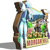 Vista 2 de Morgan Hill - Imán de madera para nevera, diseño 3D, para viajes, coleccionables, recuerdos, decoración hecha a mano, 2