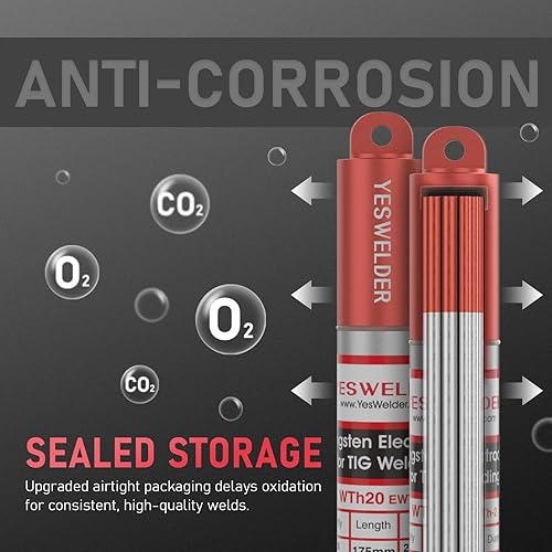 Miniatura 101 de YESWELDER - Electrodo de tungsteno para soldadura TIG, ceriado al 2%, de 1/16 x 7 pulgadas (gris, WC20/EWCe-2), paquete de 10