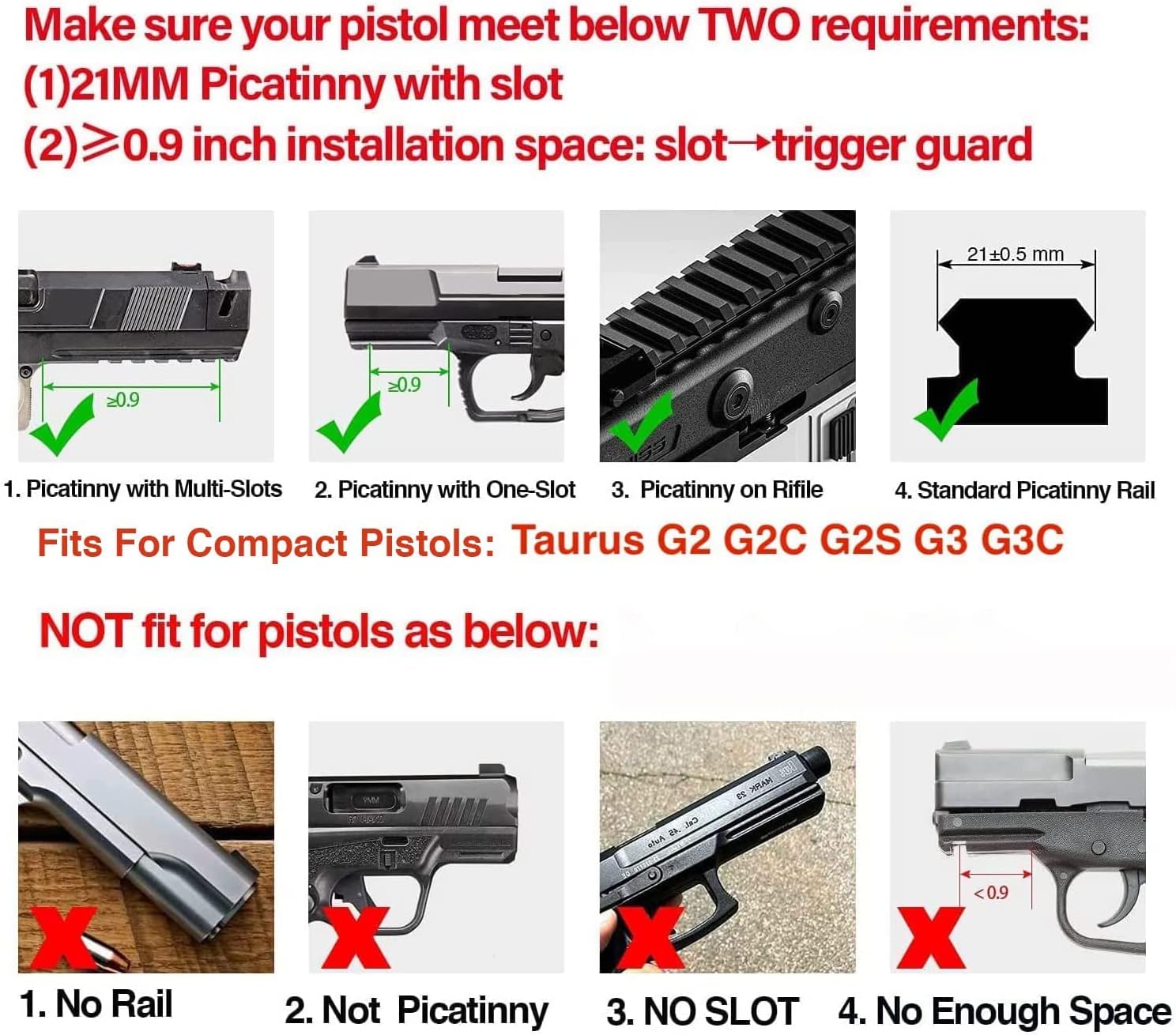 Gmconn Mini Tactical Green Laser Sights Ultra Low Profile Green Dot Laser Gun Sight for Pistols, Fit Picatinny Rail, USB Rechargeable, Lightweight (Green Laser) : Sports & Outdoors
