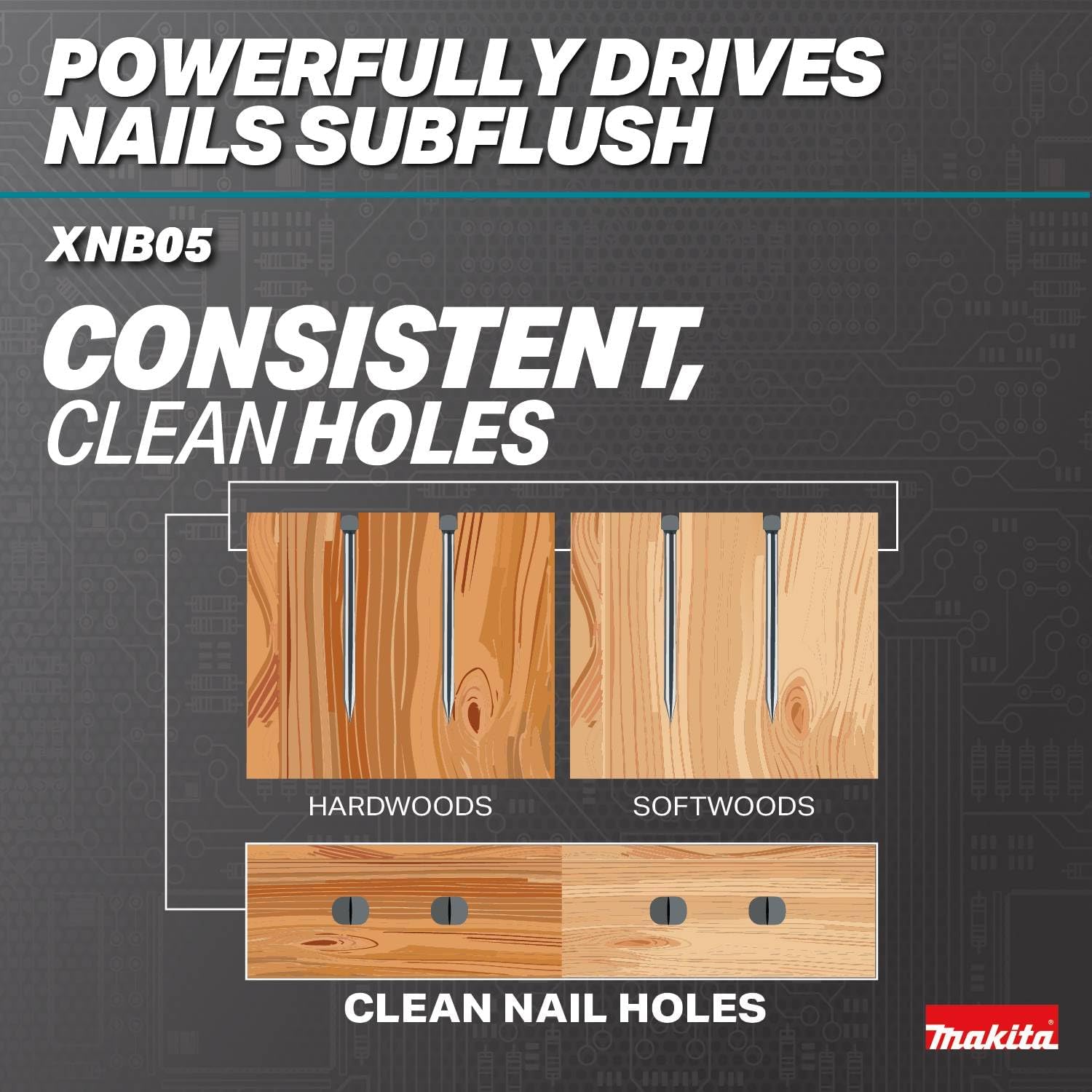 Makita XNB05Z 18V LXT® Lithium-Ion Brushless Cordless 2-1/2” Straight Finish Nailer, 16 Ga., Tool Only